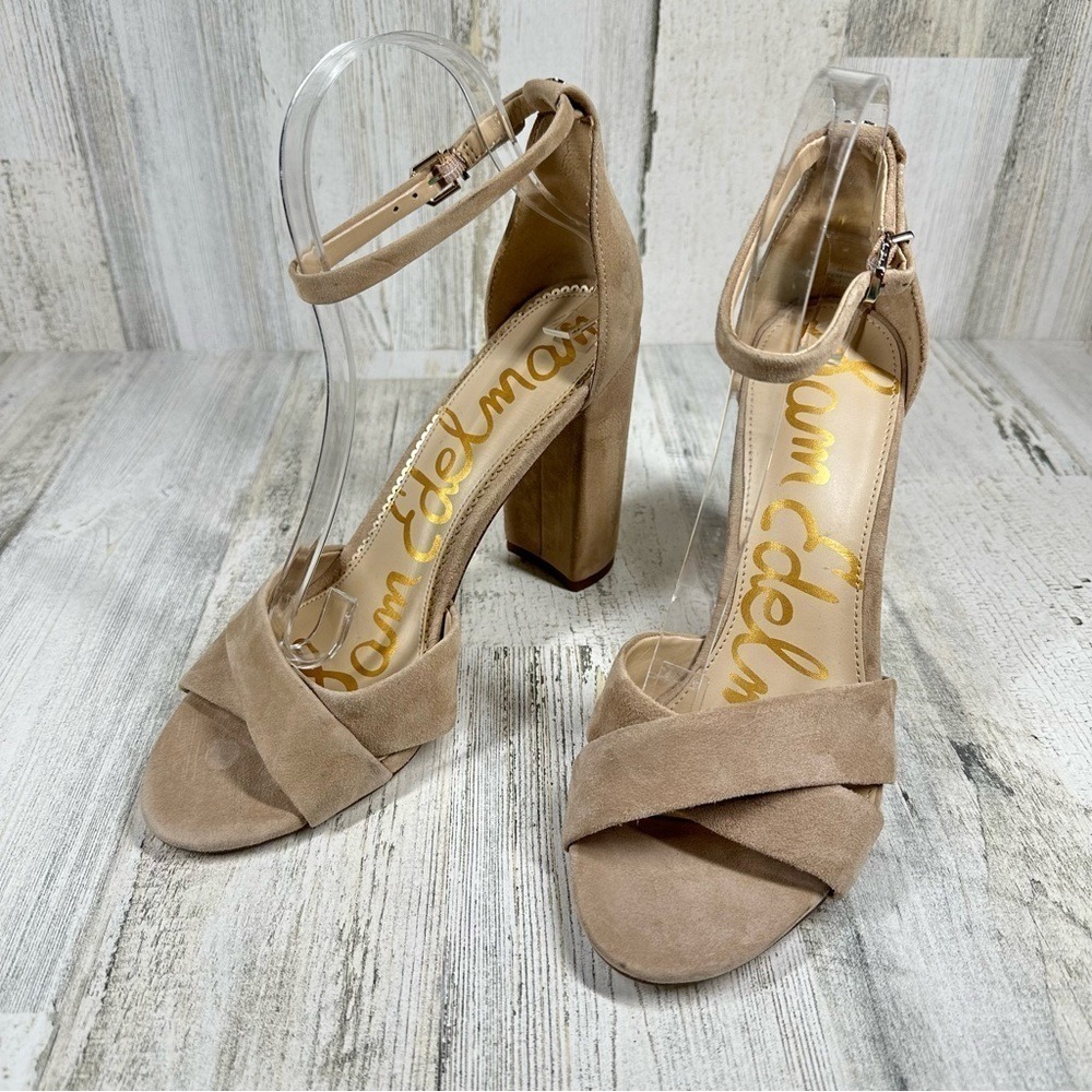 Sam Edelman Yancy Ankle Strap Womens 10 Sandal in Oatmeal Wedding Neutral Party‎ - Picture 3 of 14